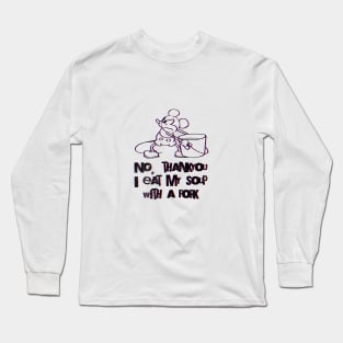 Steamboat Willie Eats Soup With a Fork Long Sleeve T-Shirt